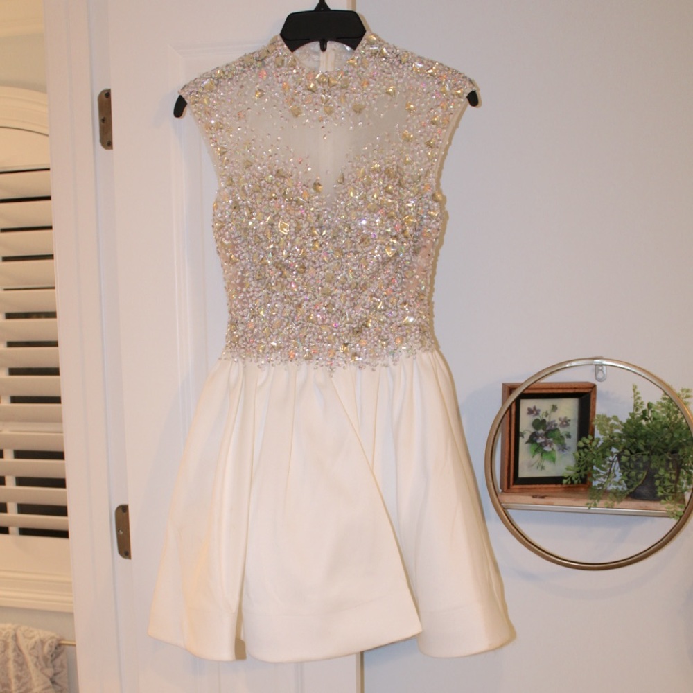 Size 0 White and Gemstone Homecoming/ formal dress